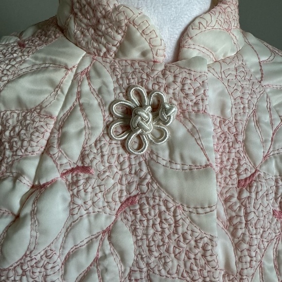 Ariel Vintage Lightweight Quilted Leaf Print Cropped Jacket Size Large - Picture 2 of 9